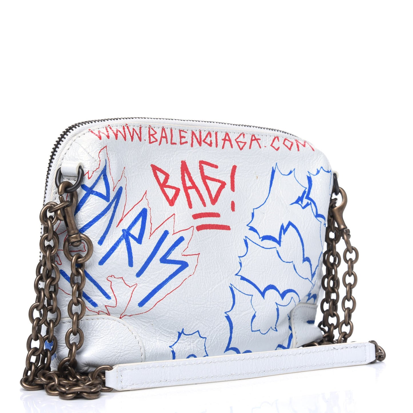 Agneau Graffiti All Over Classic Hardware Reporter XS White Bleu Rouge