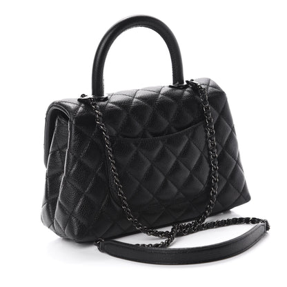 Chanel Iridescent Caviar Quilted Mini Coco Handle Flap So Black 3 of 13