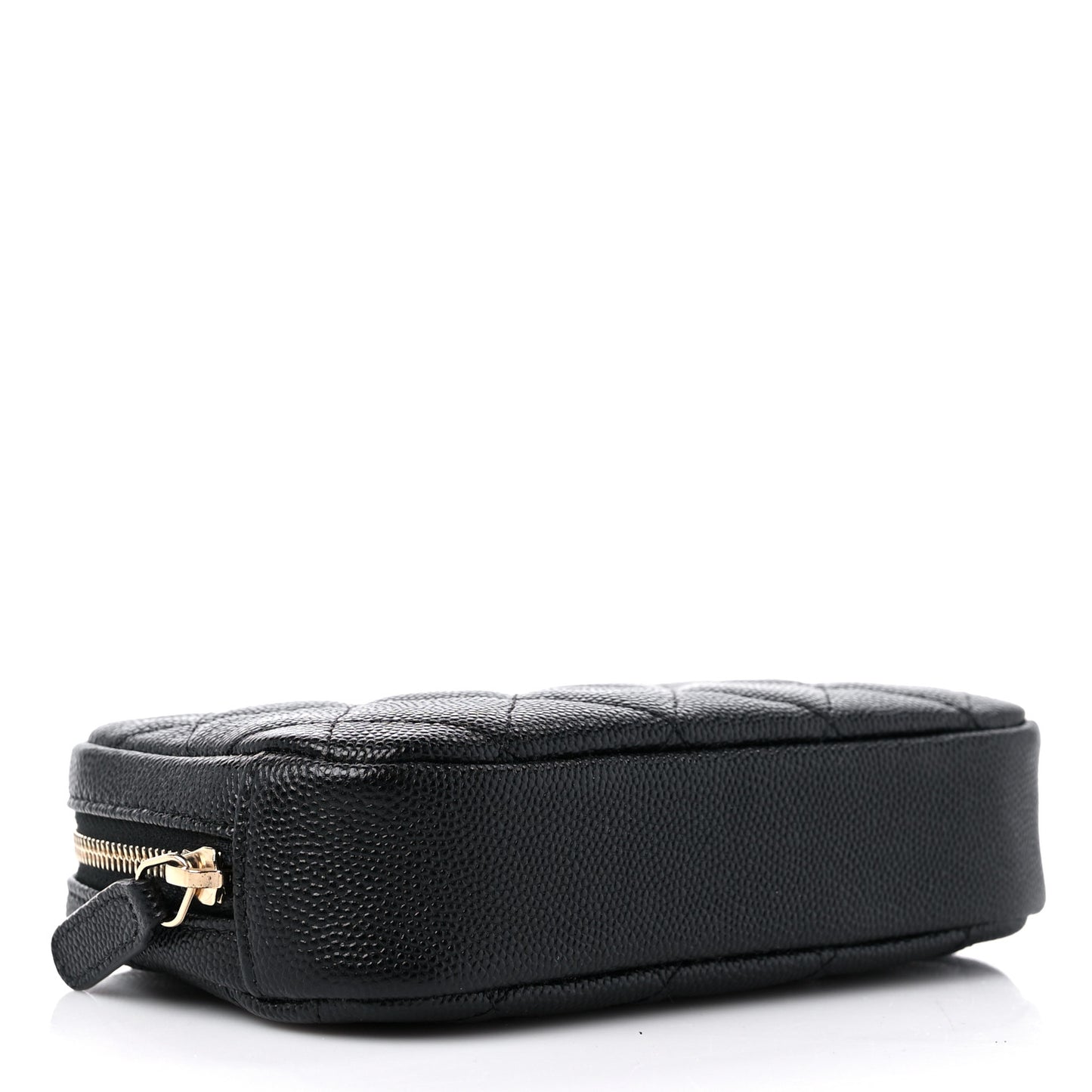 Caviar Quilted Curvy Pouch Cosmetic Case Black