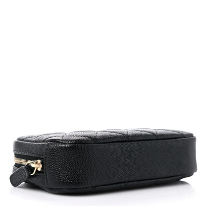 Chanel Caviar Quilted Curvy Pouch Cosmetic Case Black 4 of 10