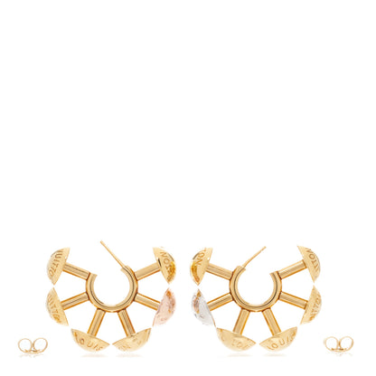 Louis Vuitton Studdy Hoop Earrings MM Gold Pink Silver 3 of 9
