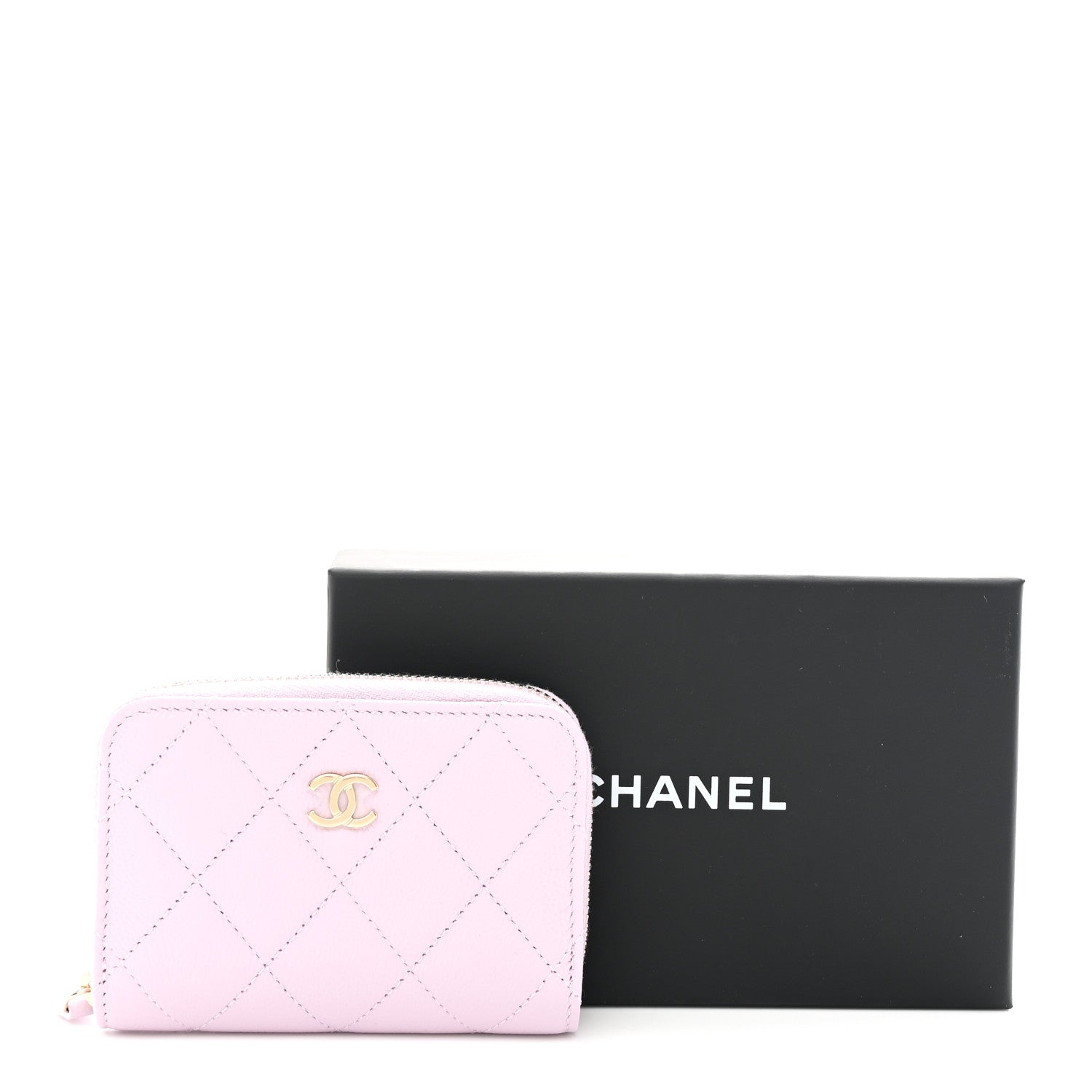 Chanel Caviar Quilted Zip Coin Purse Light Purple 8 of 8
