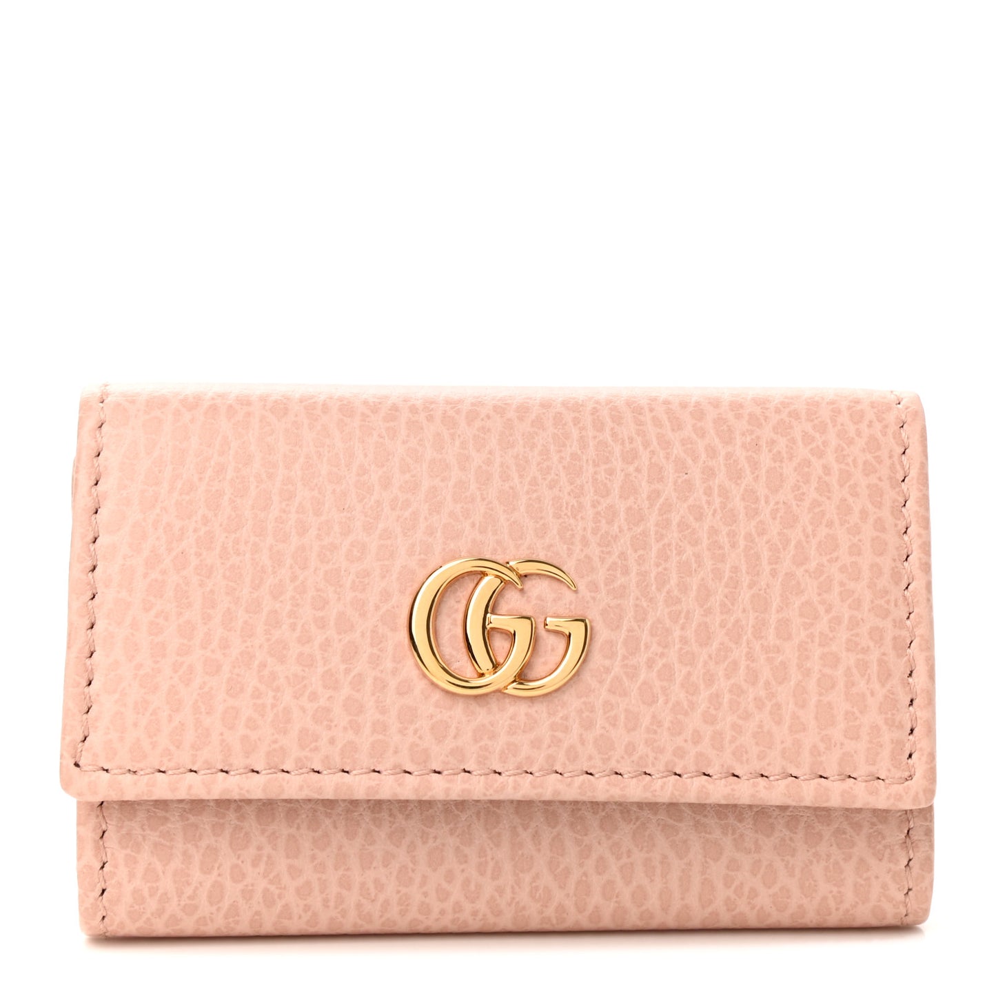 Dollar Calfskin GG Marmont 6 Key Holder Perfect Pink