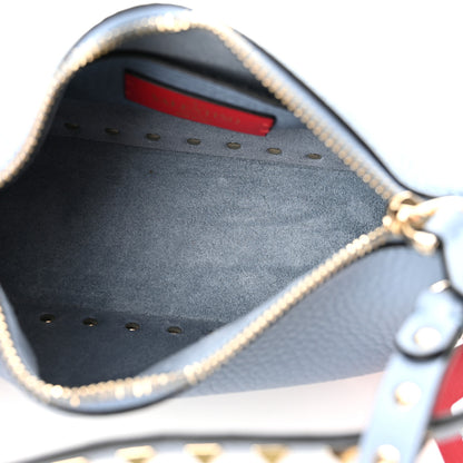 Valentino Garavani Pebbled Calfskin Small Rockstud Flip Lock Shoulder Bag Niagara 5 of 9