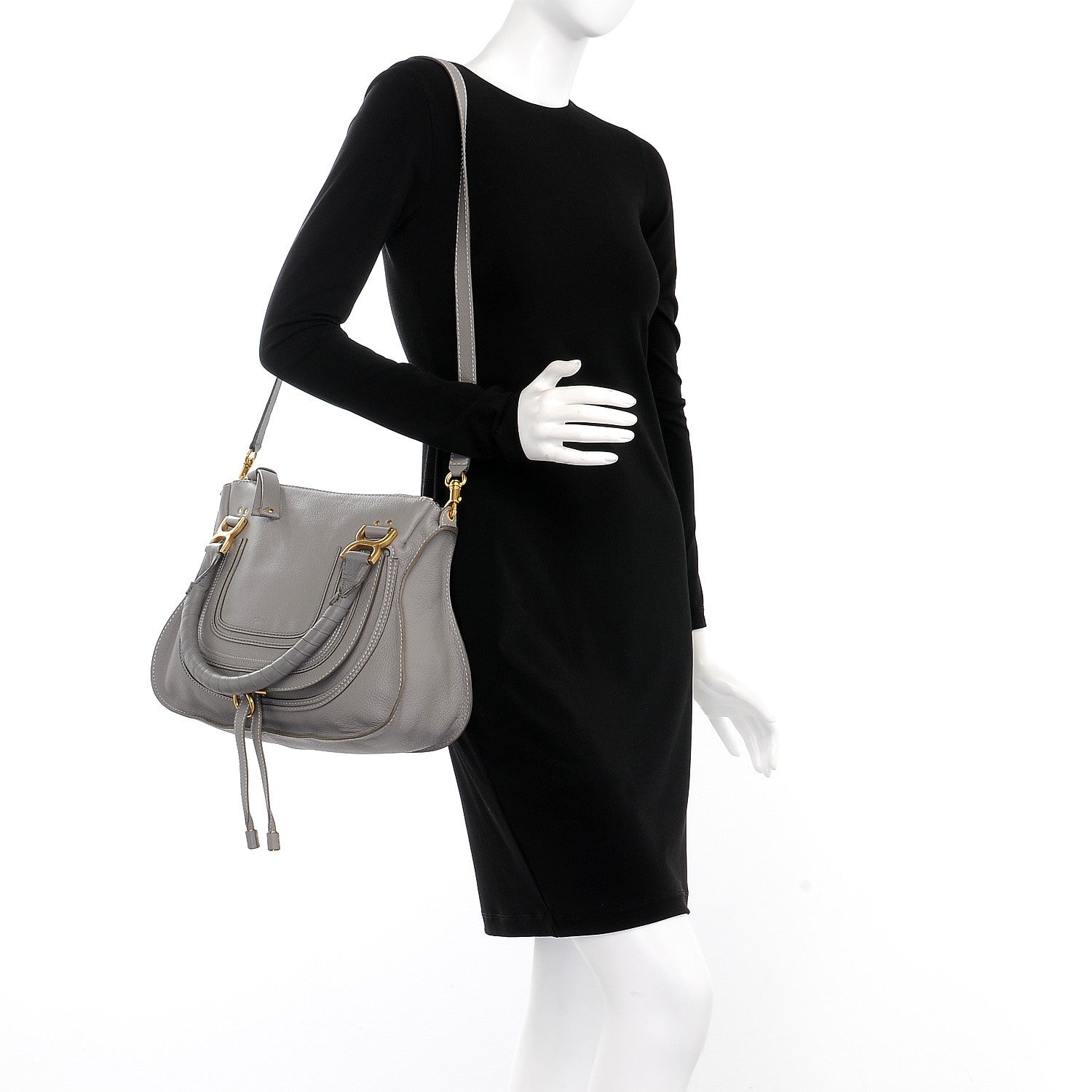 Chloe Calfskin Medium Marcie Satchel Cashmere Grey 2 of 10
