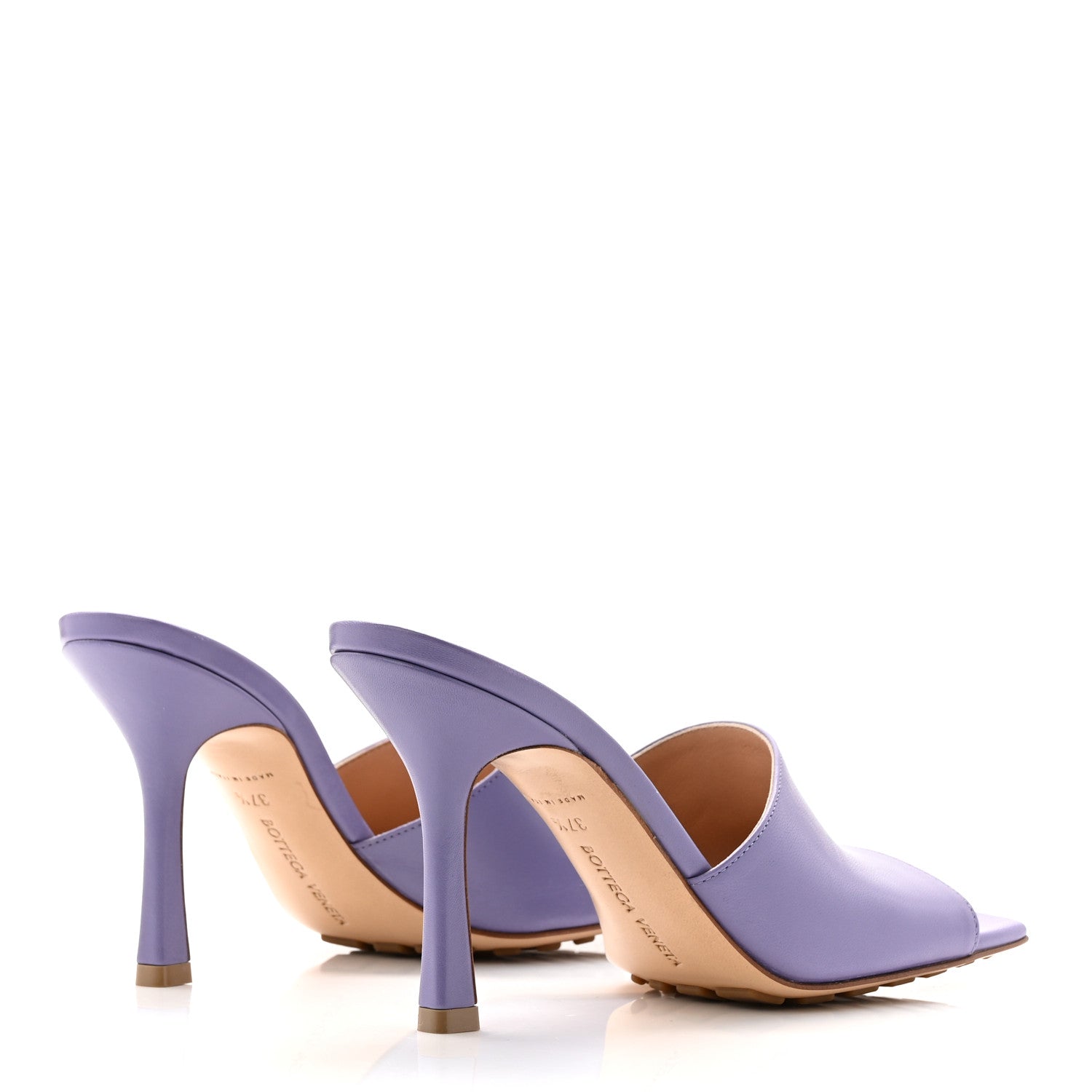 Bottega Veneta Lambskin Stretch Mule Sandals 37.5 Lavender 1847201