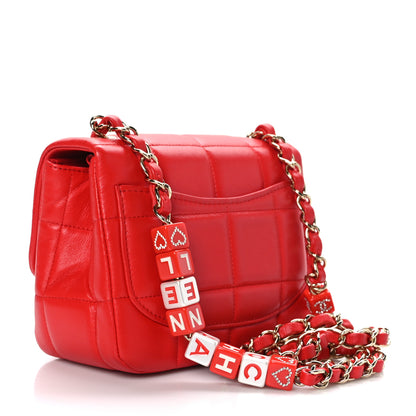 Chanel Lambskin Resin Crystal Square Quilted Monacoco Mini Flap Red 3 of 9