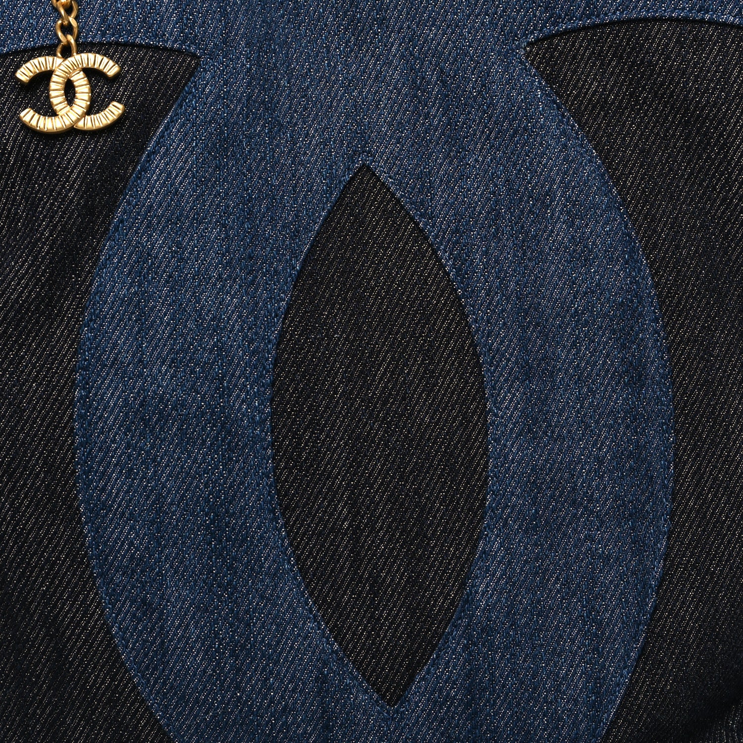 Chanel Denim Large Two Tone CC Shopping Tote Blue 10 of 12