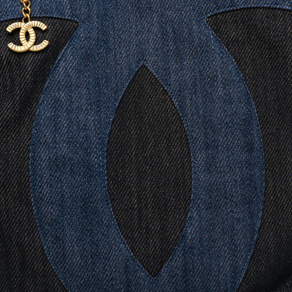 Chanel Denim Large Two Tone CC Shopping Tote Blue 10 of 12