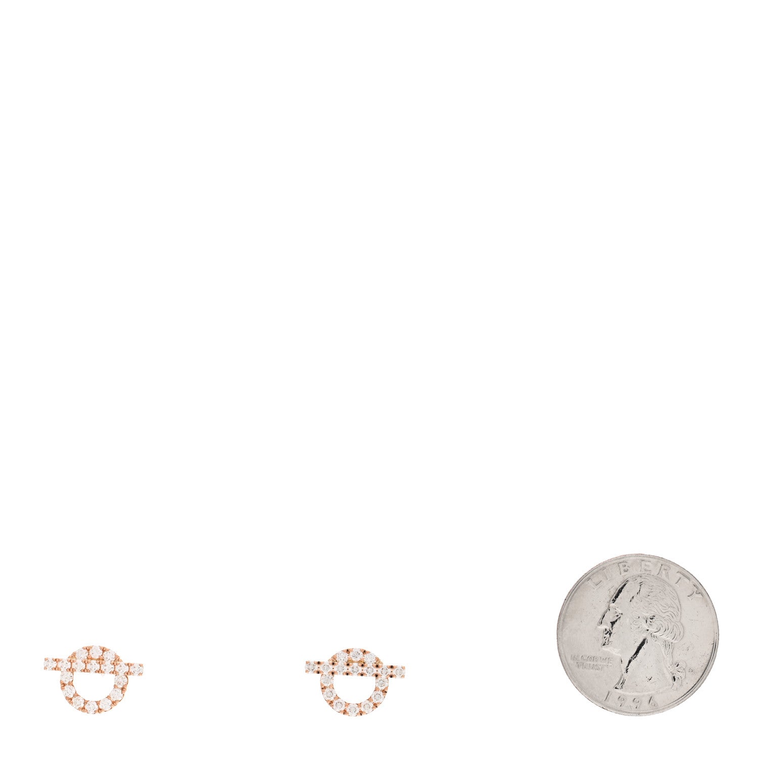 Hermes 18K Rose Gold Diamond Finesse Earrings 2 of 5