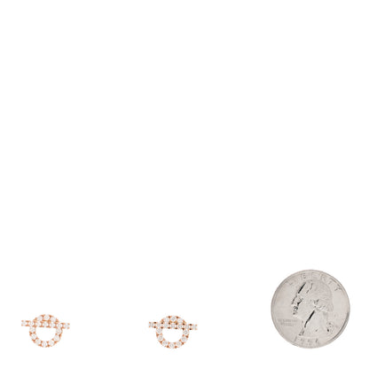 Hermes 18K Rose Gold Diamond Finesse Earrings 2 of 5