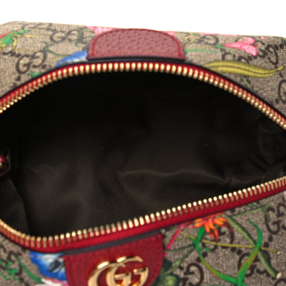 Gucci Soft GG Supreme Monogram Flora Calfskin Medium Ophidia Cosmetic Case Beige Ebony Multicolor Rosso 5 of 9