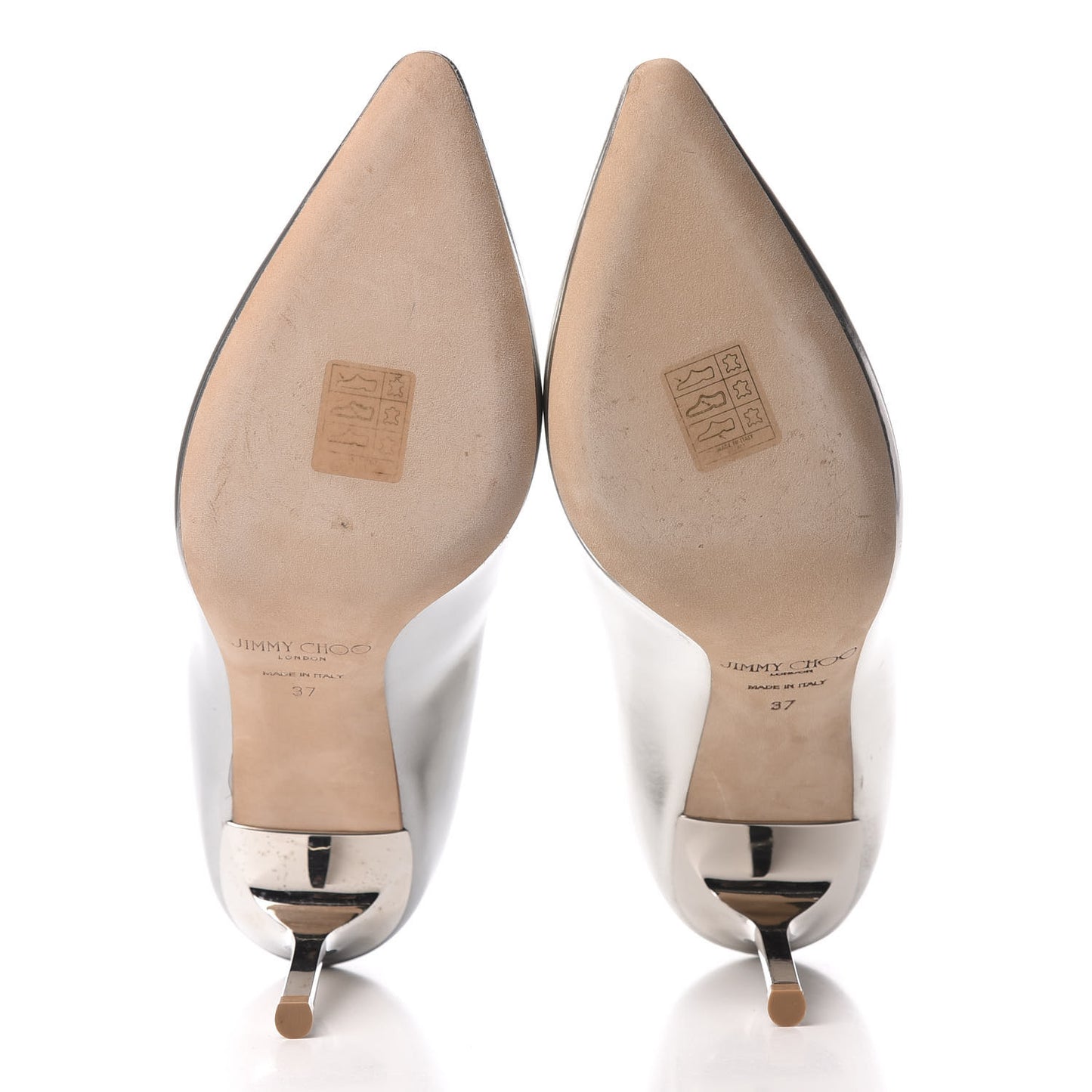 Metallic Mirror Calfskin Romy 85 Pumps 37 Silver