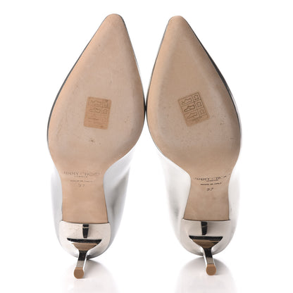 Jimmy Choo Metallic Mirror Calfskin Romy 85 Pumps 37 Silver 5 of 8
