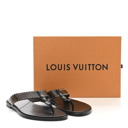 Louis Vuitton Monogram Sunny Flat Thong Sandals 37.5 Black 8 of 8