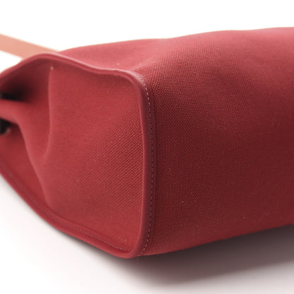 Hermes Vache Hunter Toile Herbag Zip 31 PM Rouge Grenat Rouge H 7 of 10