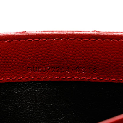 Saint Laurent Grain De Poudre Matelasse Chevron Monogram Flap Wallet Red 8 of 8