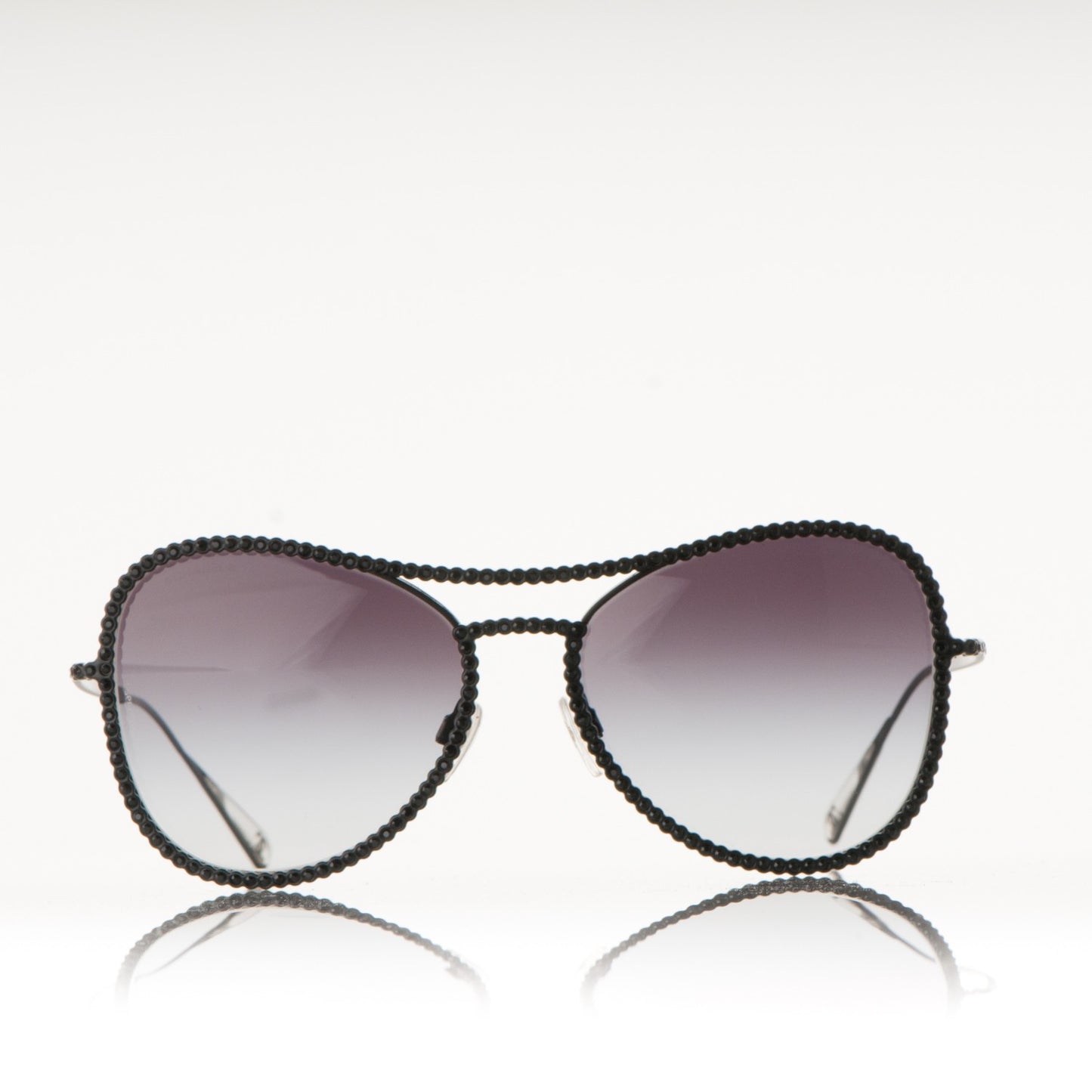 Crystal Aviator Sunglasses 71108 Black
