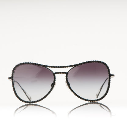 Chanel Crystal Aviator Sunglasses 71108 Black 3 of 10