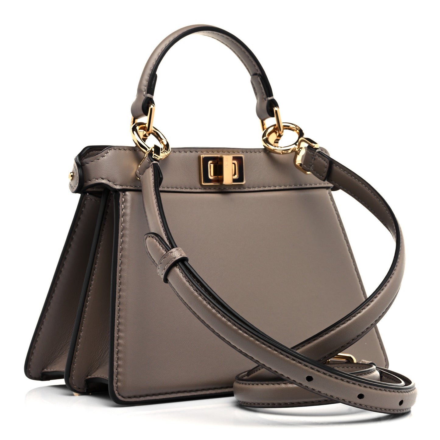 Shiny Nappa Plexiglass Petite Peekaboo I SEE U Satchel Tortora