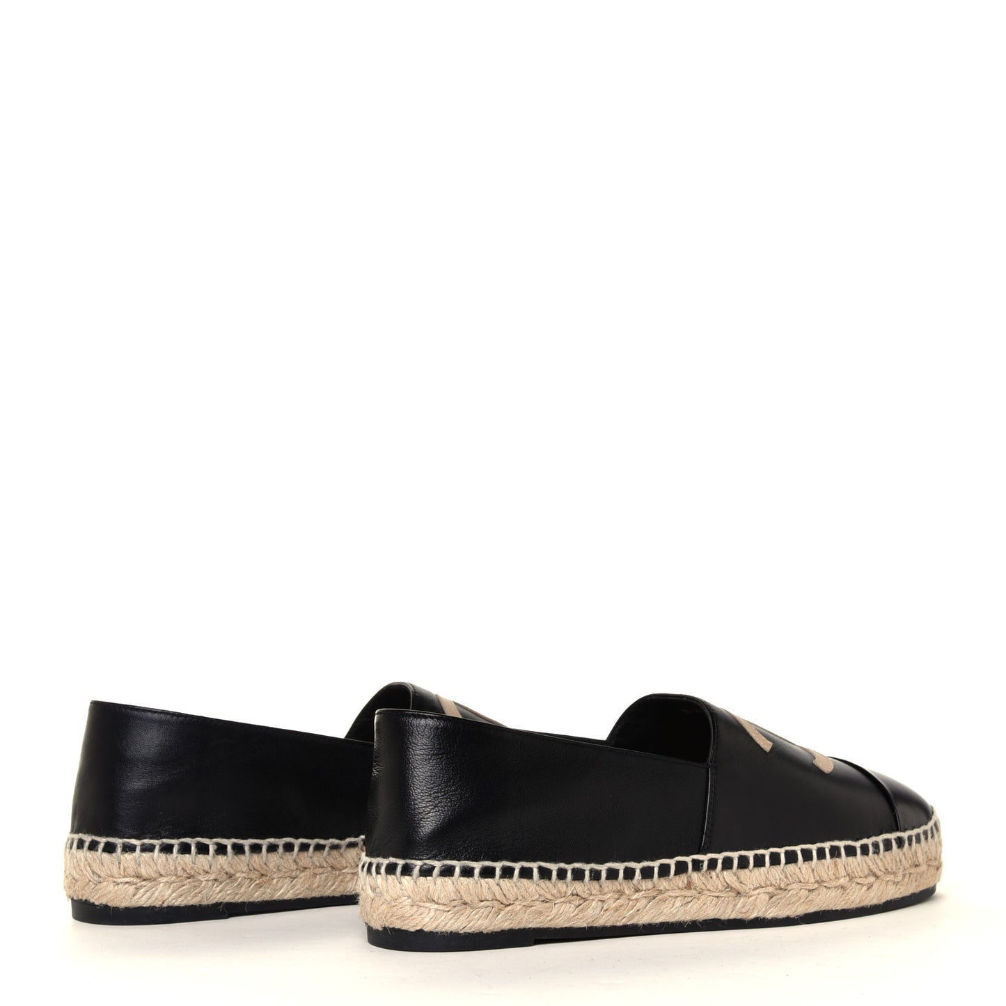 Lambskin CC Espadrilles 38 Black Beige