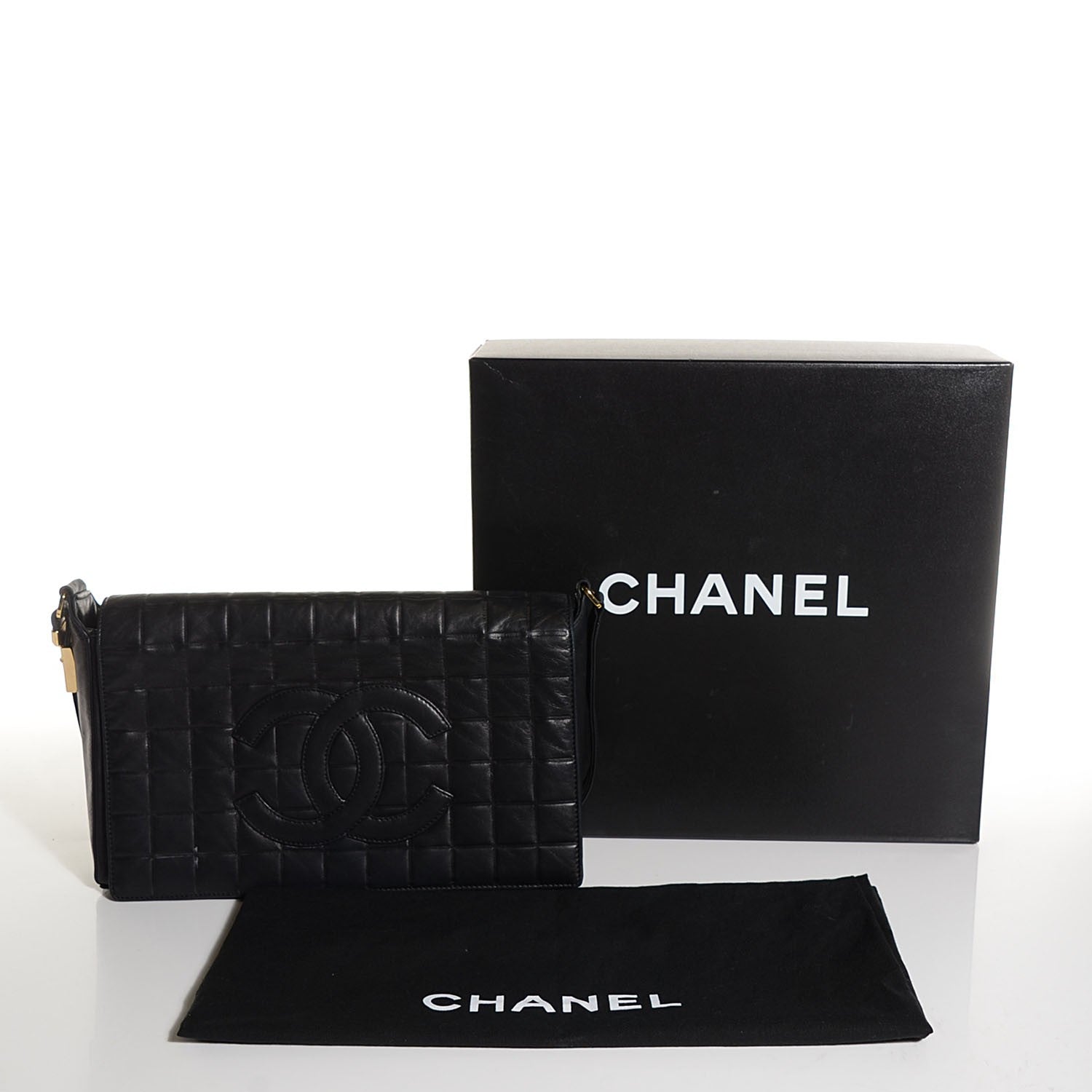Chanel Lambskin Quilted Chocolate Bar CC Flap Black 8 of 8