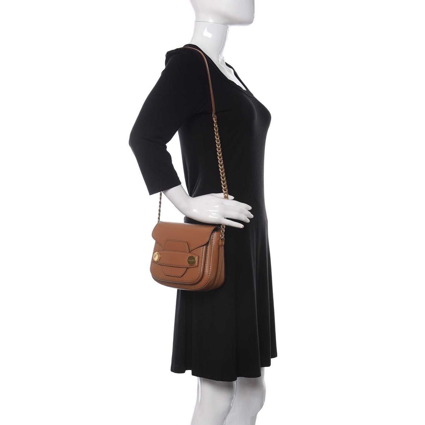 Eco Alter Nappa Popper Shoulder Bag Camel