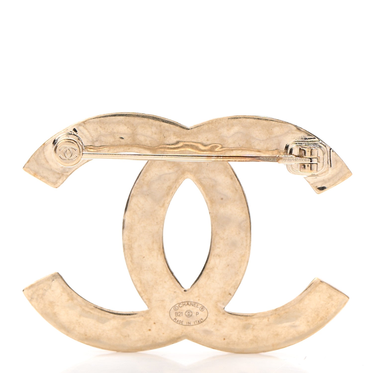 Chanel Metal CC Diamond Quilted Brooch Light Gold 3 of 5