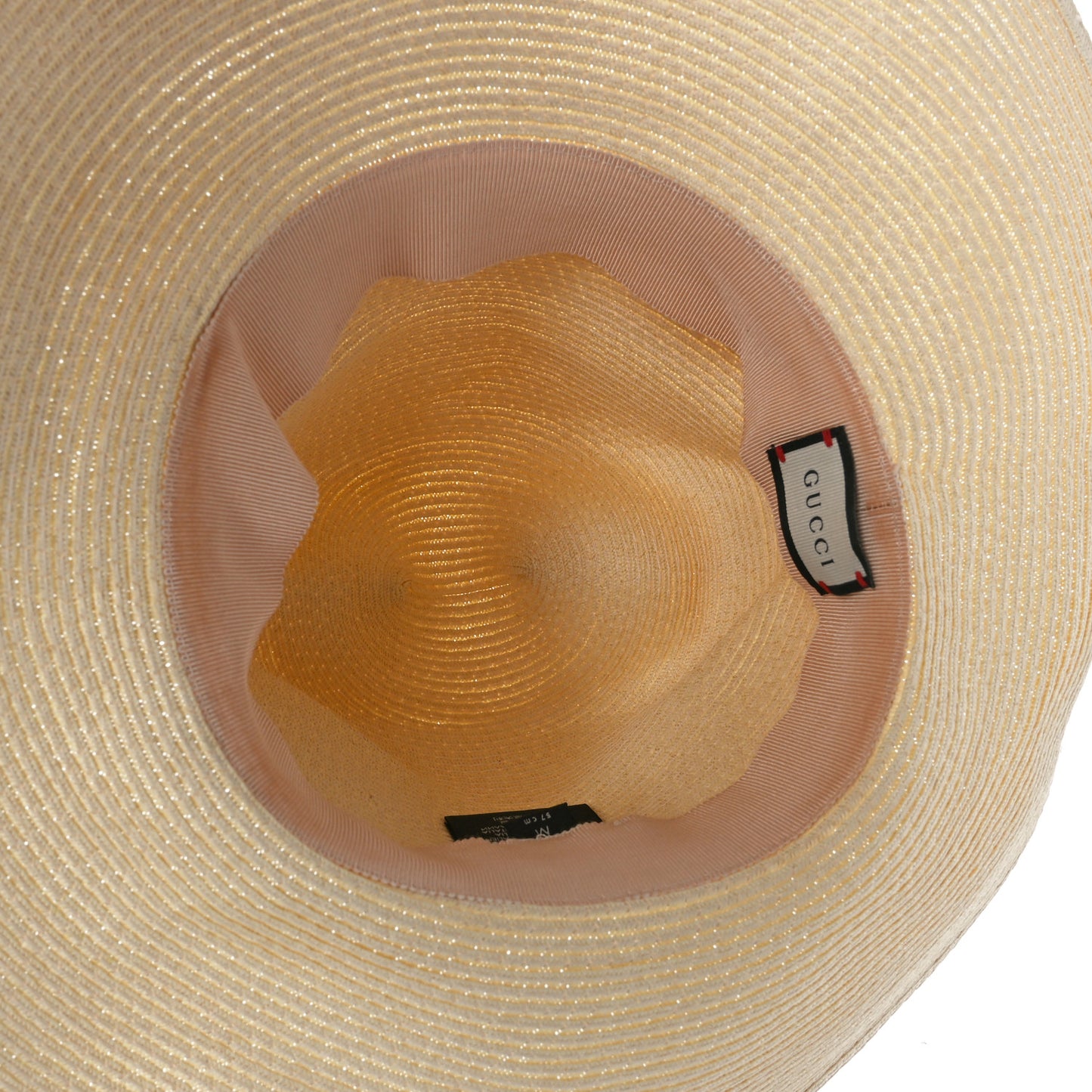 Raffia Double G Bucket Hat M Ivory