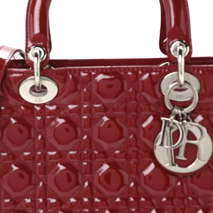 Christian Dior Patent Cannage Medium Lady Dior Red 8 of 11