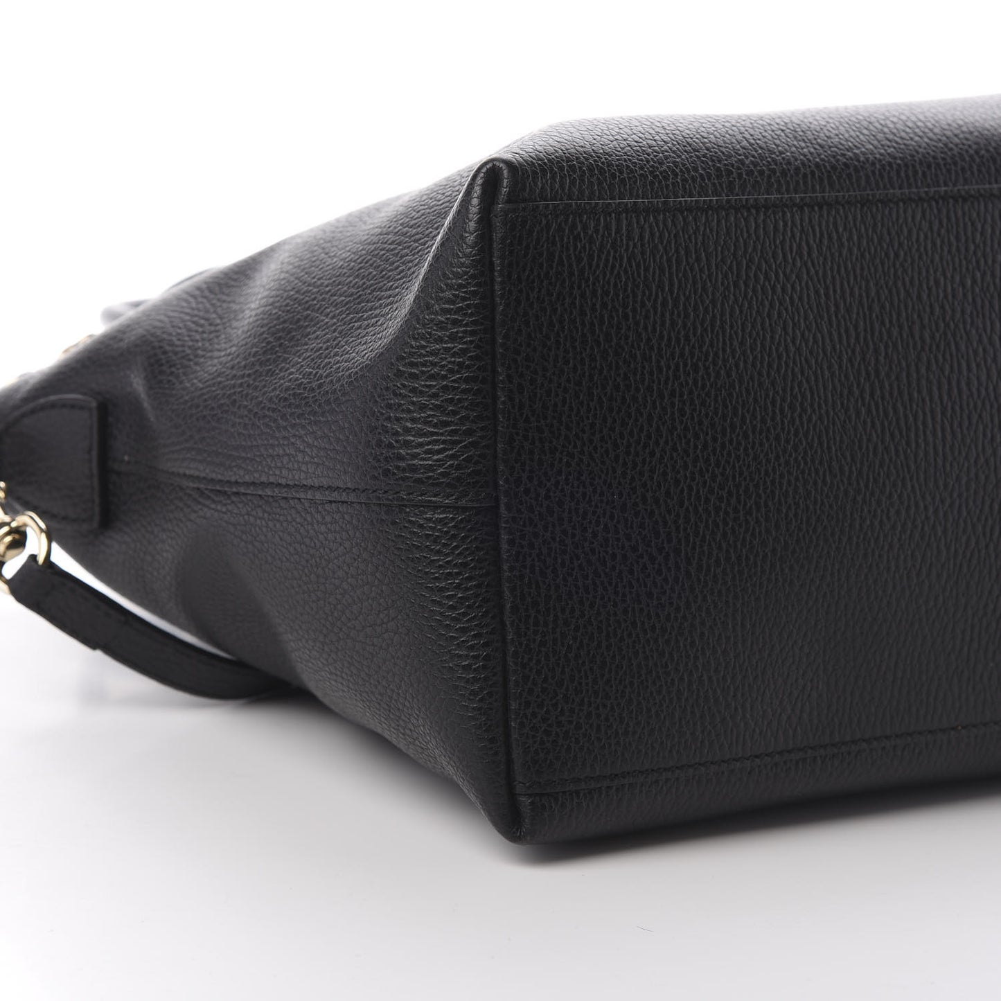Dollar Calfskin Large GG Charm Dome Satchel Tote Black