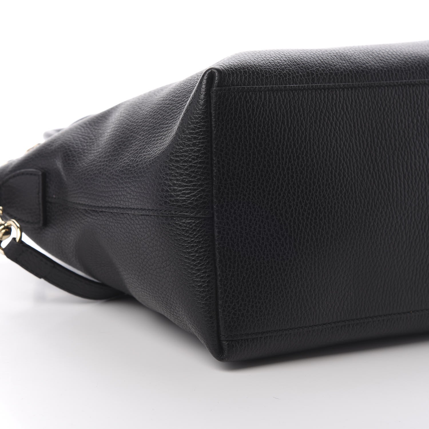 Gucci Dollar Calfskin Large GG Charm Dome Satchel Tote Black 8 of 10