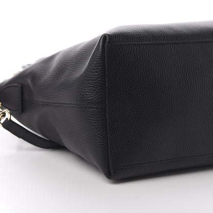 Gucci Dollar Calfskin Large GG Charm Dome Satchel Tote Black 8 of 10