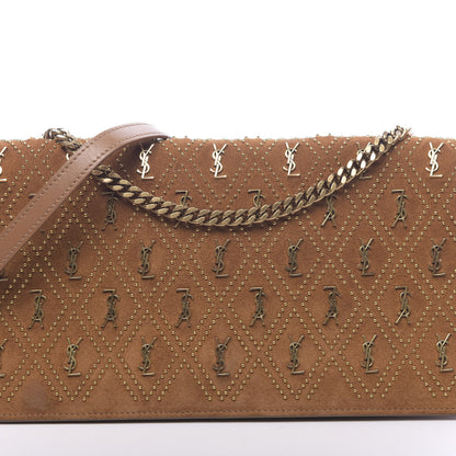 Saint Laurent Suede Studded Monogram Kate 99 Cinnamon 7 of 13