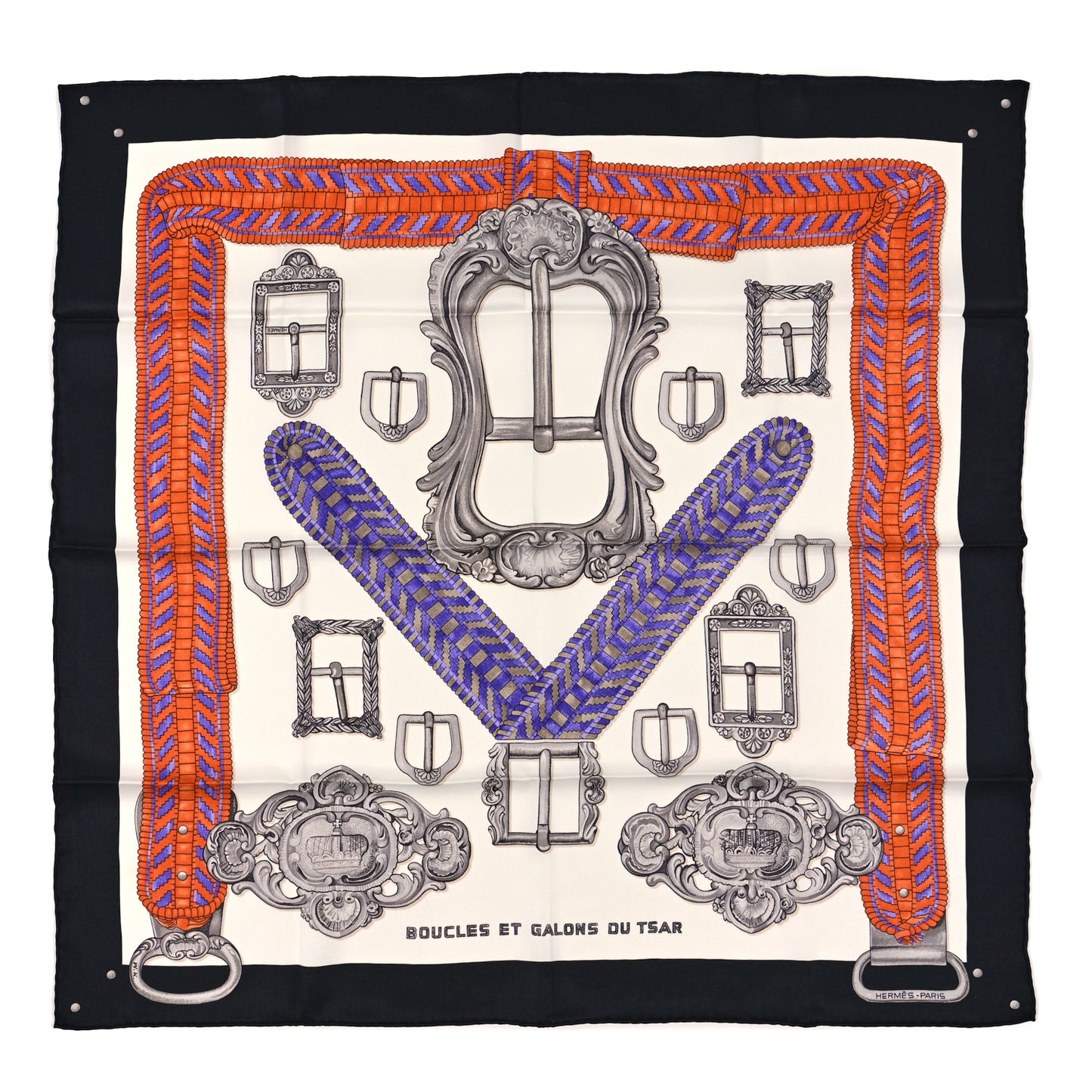 Silk Boucles Et Galons Du Tsar Scarf 70