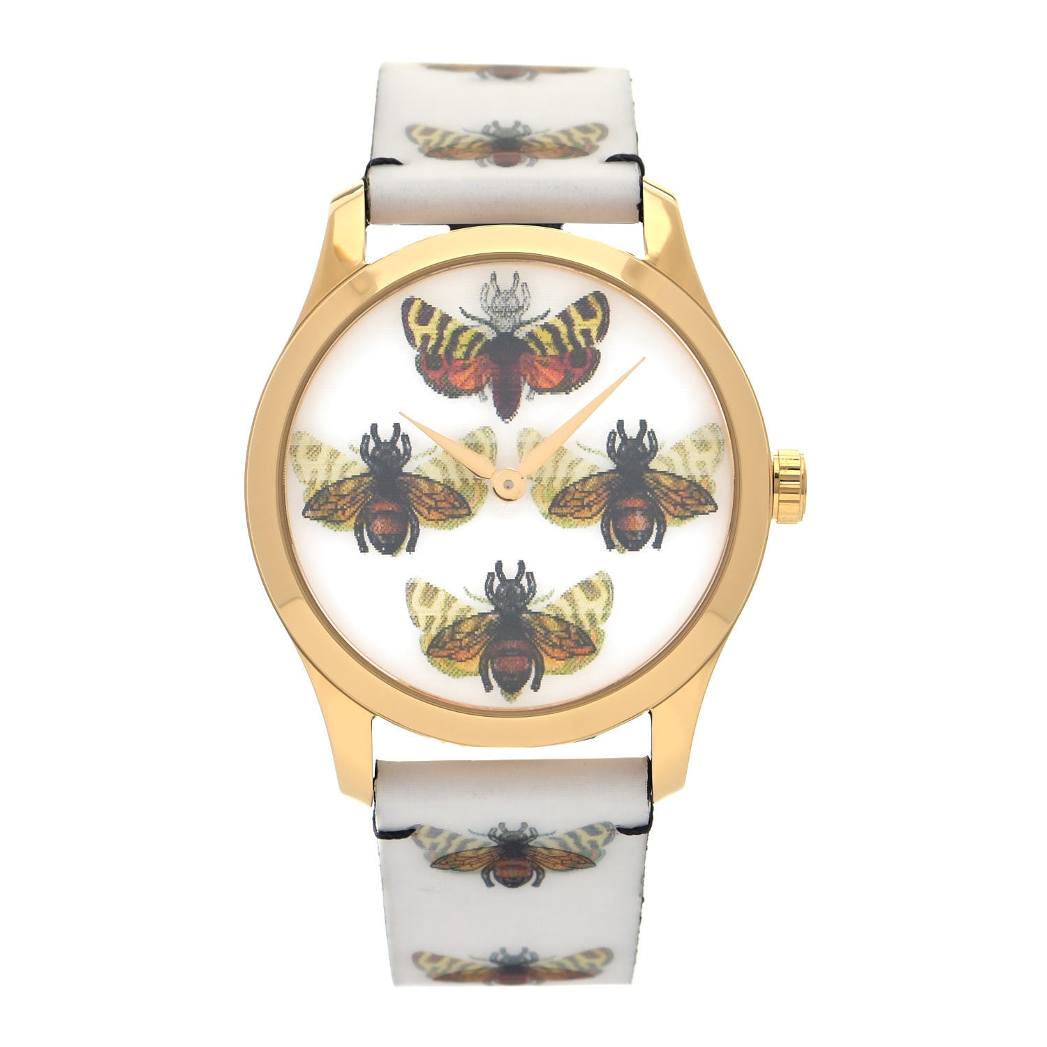 Gucci Stainless Steel Calfskin 38mm G-Timeless Bee Butterfly Hologram Quartz Watch 1 of 5