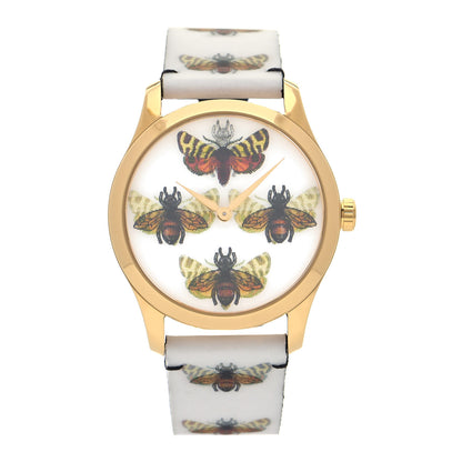 Gucci Stainless Steel Calfskin 38mm G-Timeless Bee Butterfly Hologram Quartz Watch 1 of 5