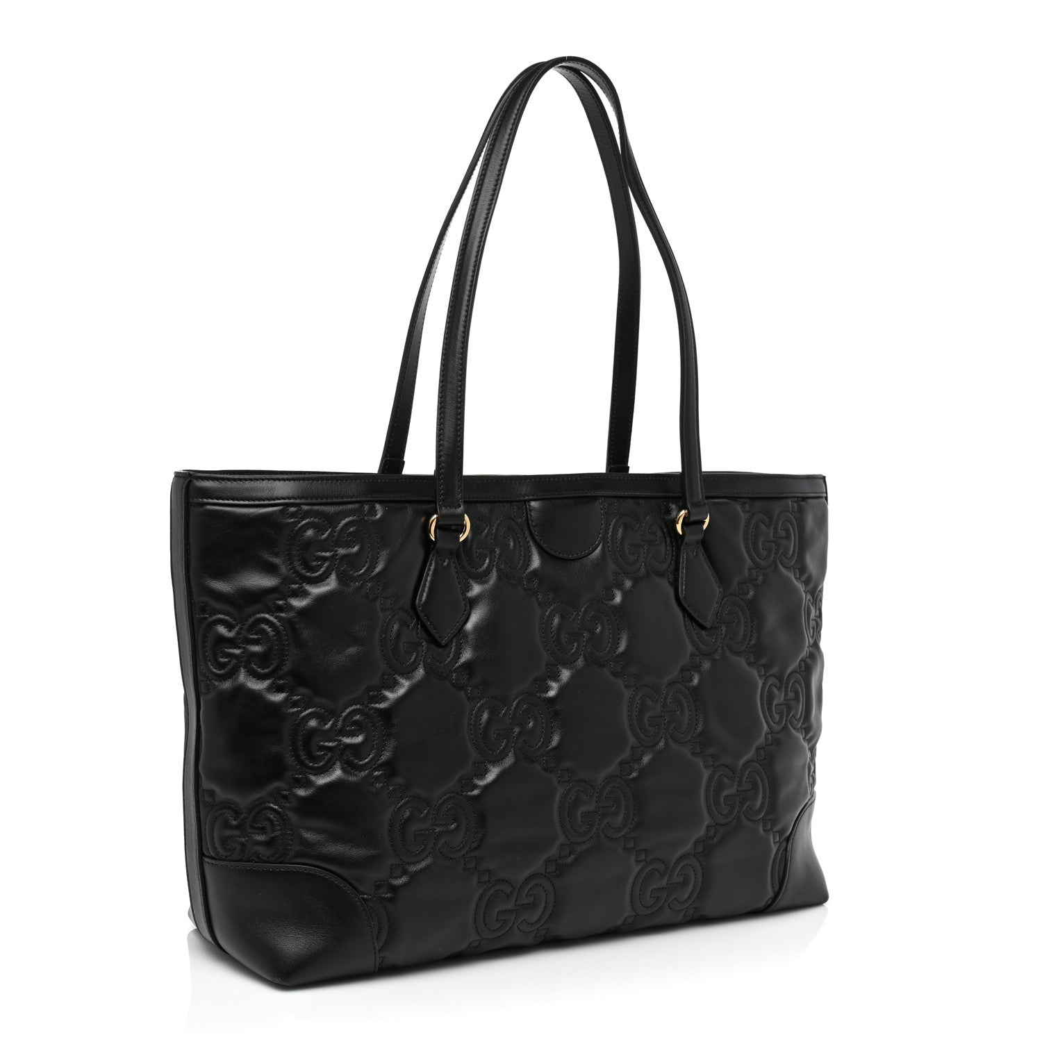 Gucci Calfskin GG Matelasse Medium Ophidia Shopping Tote Black 2 of 13
