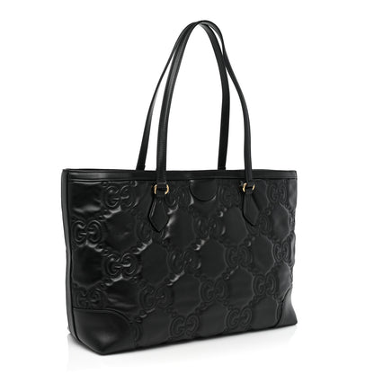 Gucci Calfskin GG Matelasse Medium Ophidia Shopping Tote Black 2 of 13