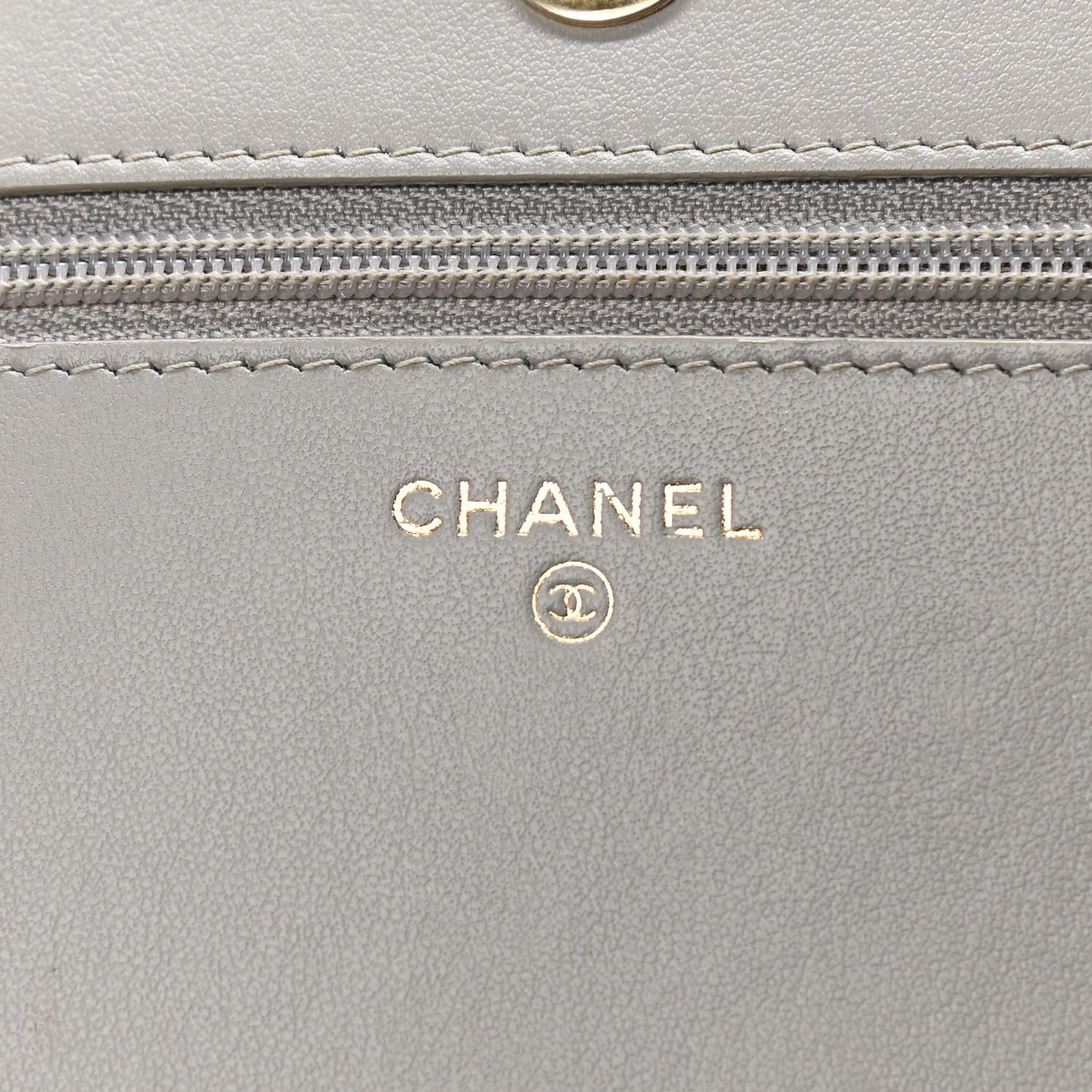 Caviar Quilted Boy Wallet On Chain WOC Grey