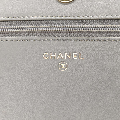 Chanel Caviar Quilted Boy Wallet On Chain WOC Grey 6 of 12