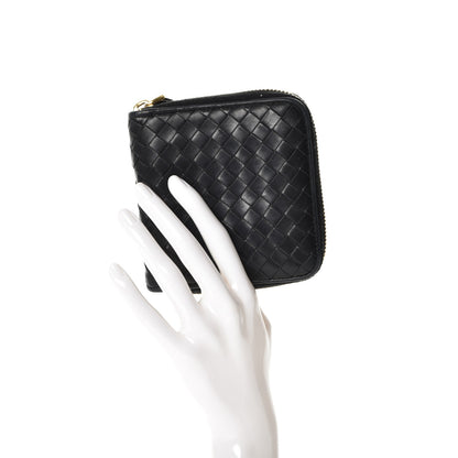 Bottega Veneta Nappa Intrecciato Zip Around Compact Wallet Nero Black 2 of 11