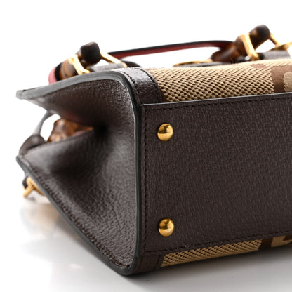 Gucci Monogram Jumbo GG Textured Dollar Calfskin Mini Diana Tote Bag Camel Ebony New Acero Pomegranate Red 8 of 12