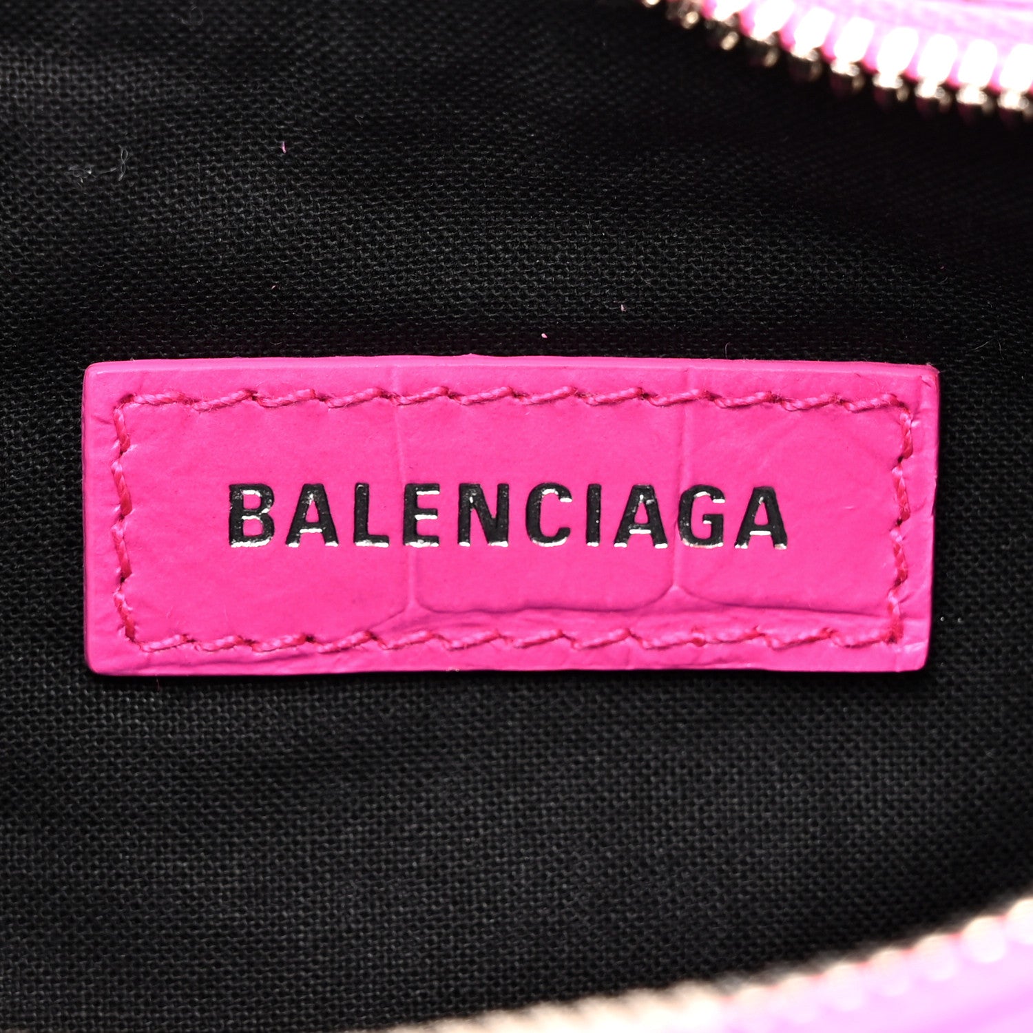 Balenciaga Extra Supple Calfskin Crocodile Embossed XS Le Cagole Shoulder Bag Lipstick Pink 6 of 11