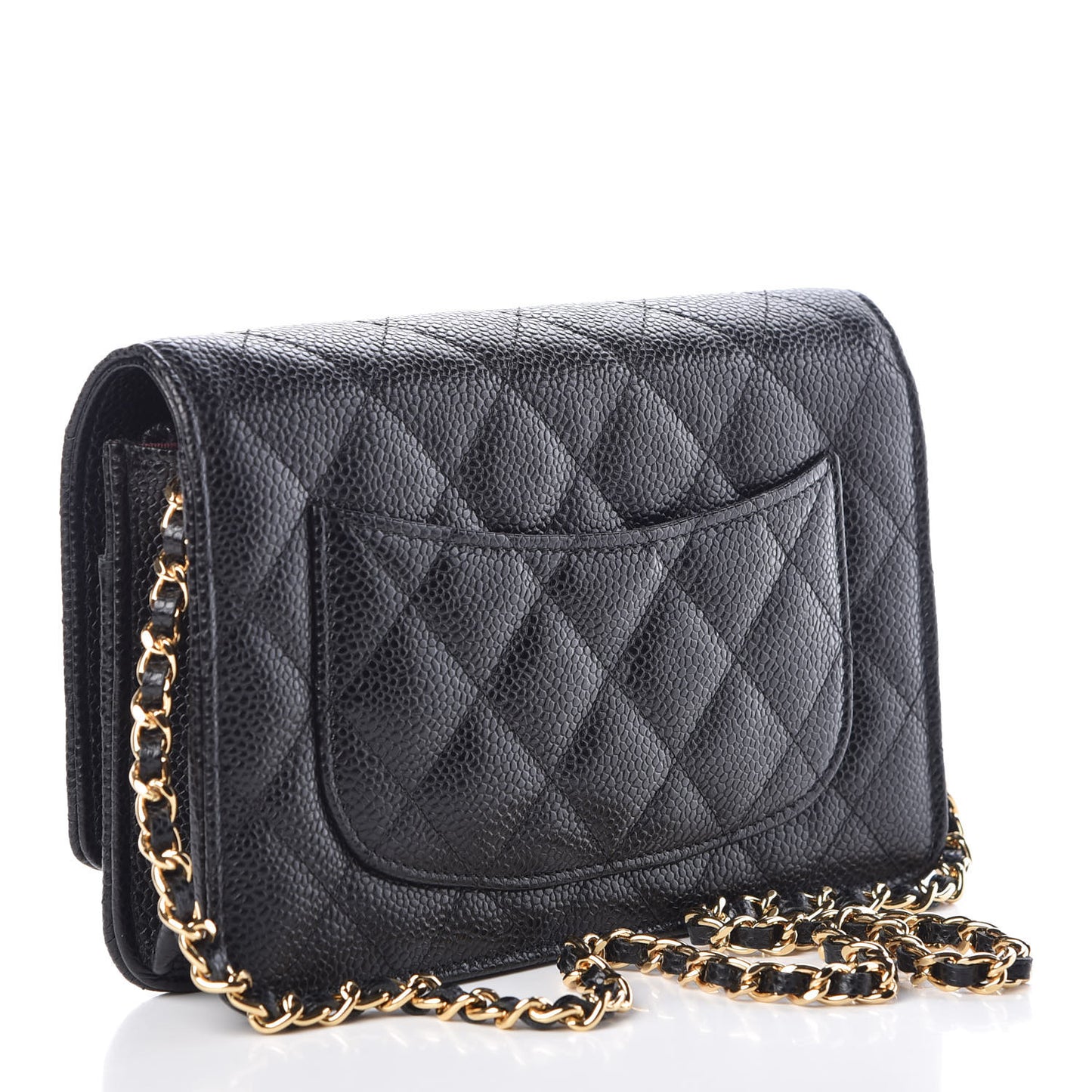 Caviar Quilted Wallet On Chain WOC Black