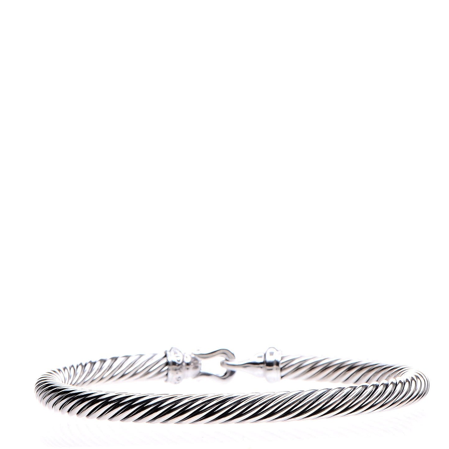 Sterling Silver Diamond 5mm Cable Buckle Bracelet