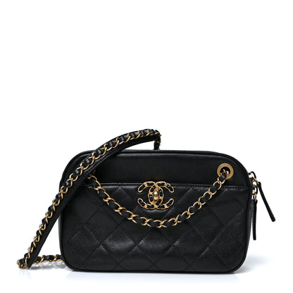 Chanel Goatskin Quilted Chanel 19 Camera Case Black 1 of 9