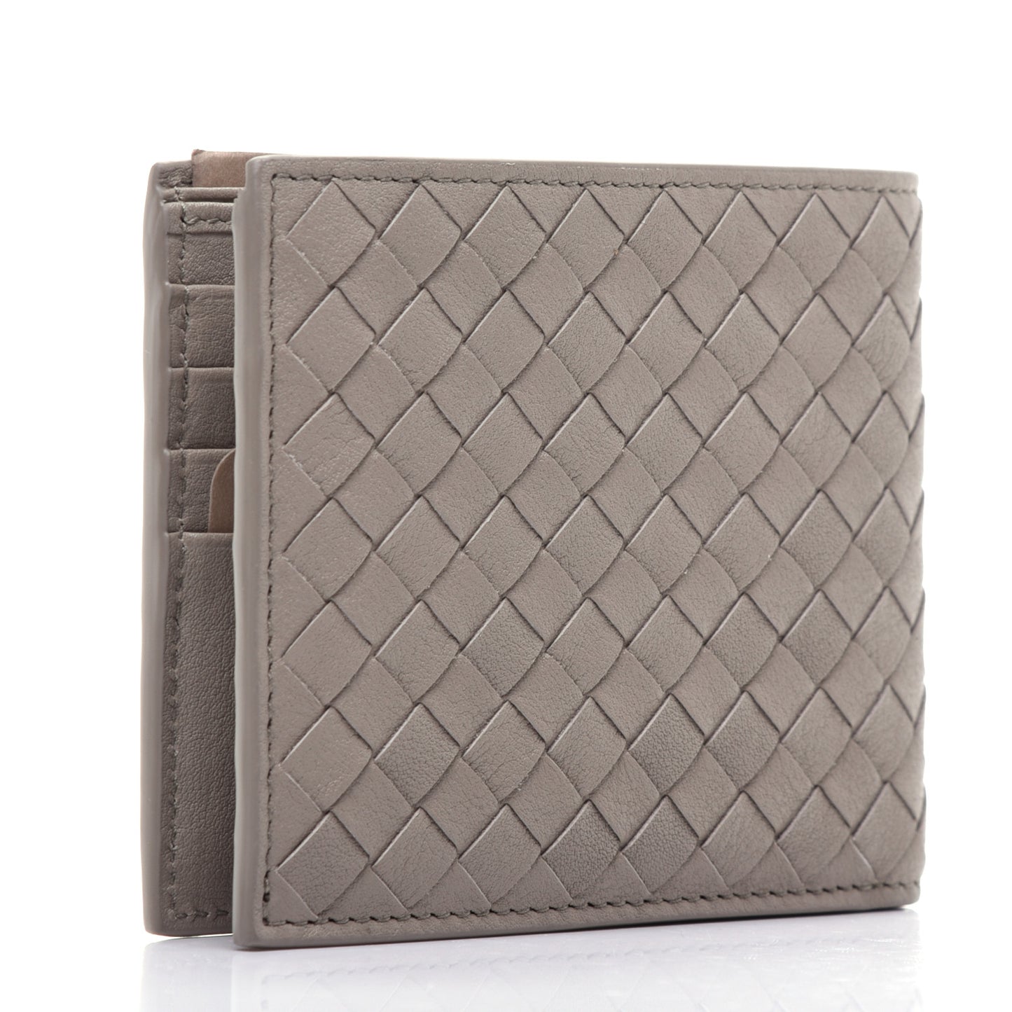 Nappa Intrecciato Bi-Fold Wallet Limestone