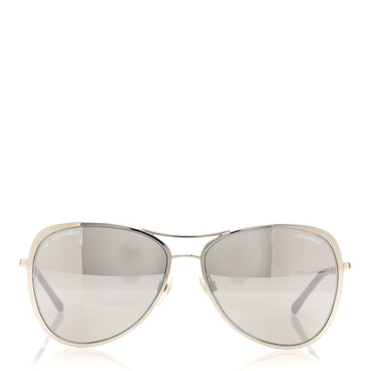 Chanel Mirrored Pilot Summer Sunglasses 4223 Silver 2 of 6