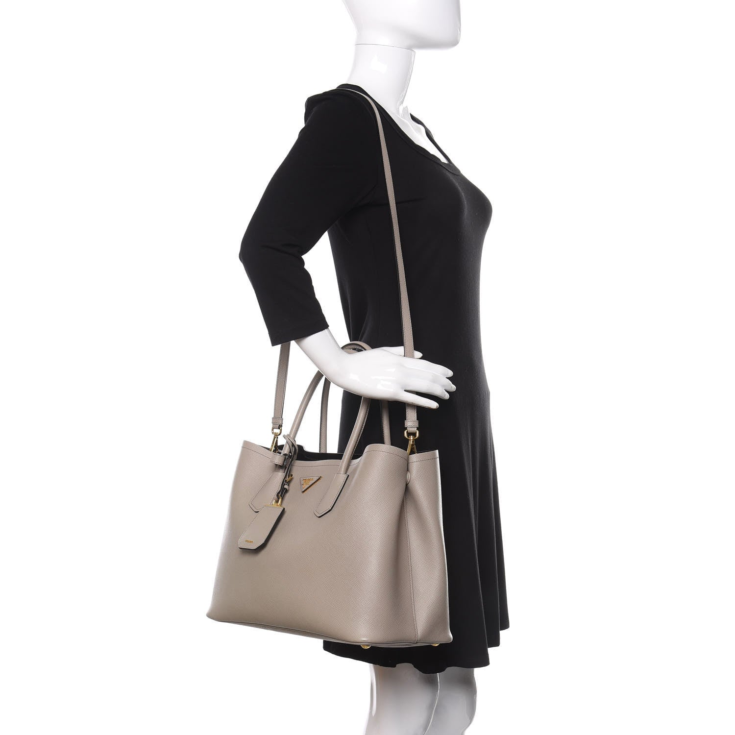 Prada Saffiano Cuir Large Double Bag Cammeo 2 of 9